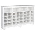 White 36 Cubby Engineered Wood Shoe Cubby Console T71387