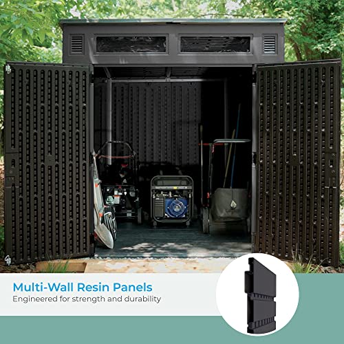 200 cu. ft. Peppercorn Resin Plastic Outdoor Storage Shed F876