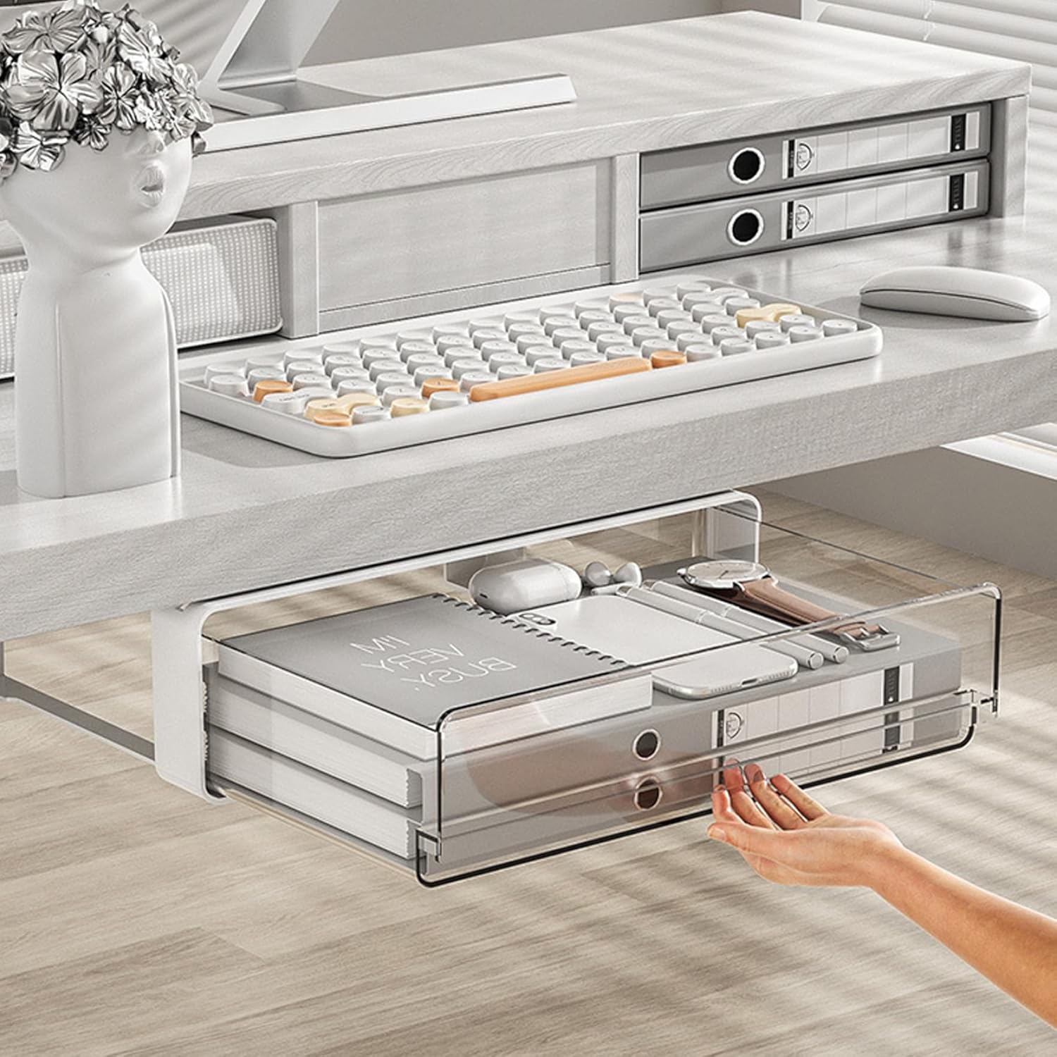 Adhesive Under Cabinet Drawer Slide Out Organizer U27737