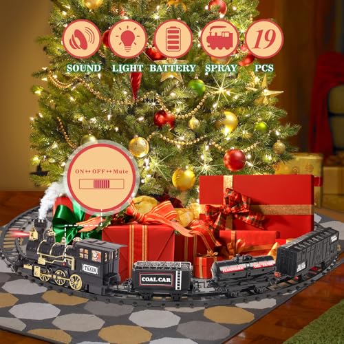 Electric Black Train Set with Water Steam, Sounds & Lights L2077