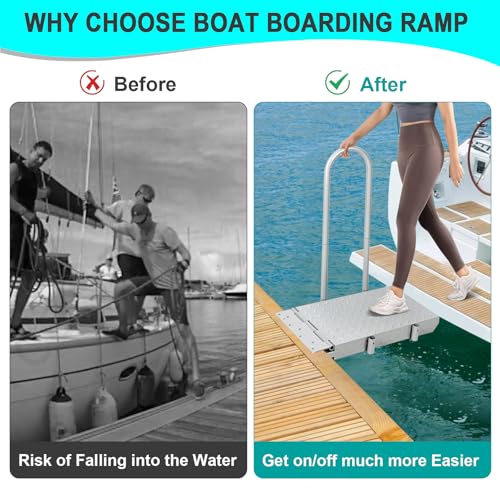 Silver Folding Dock Boarding Platform with Handrail M1220
