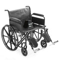 24 Inch Manual Bariatric Wheelchair Foldable Black Removable Full Length Arms Rest Swing Away Footrests 500LB Capacity Adjustable Standard and Hemi Height C5418