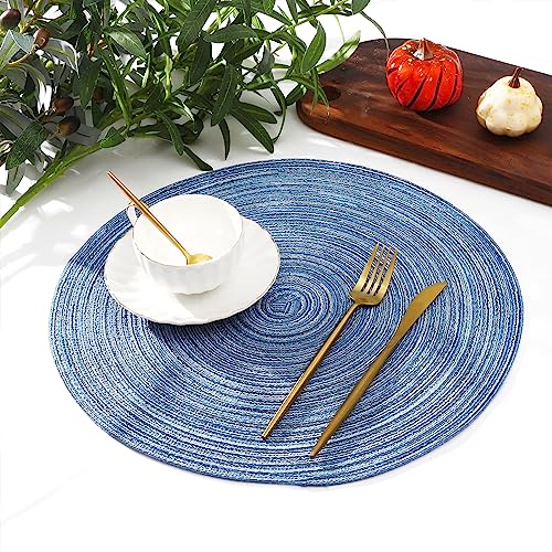 Glitter Gold Round Braided Placemats Set of 8 J35305