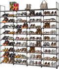 Black 80 Pairs Metal Shoe Rack Q2859