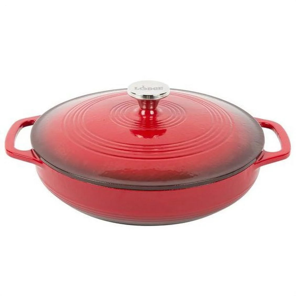 Red Enameled Cast Iron Covered Casserole W694908