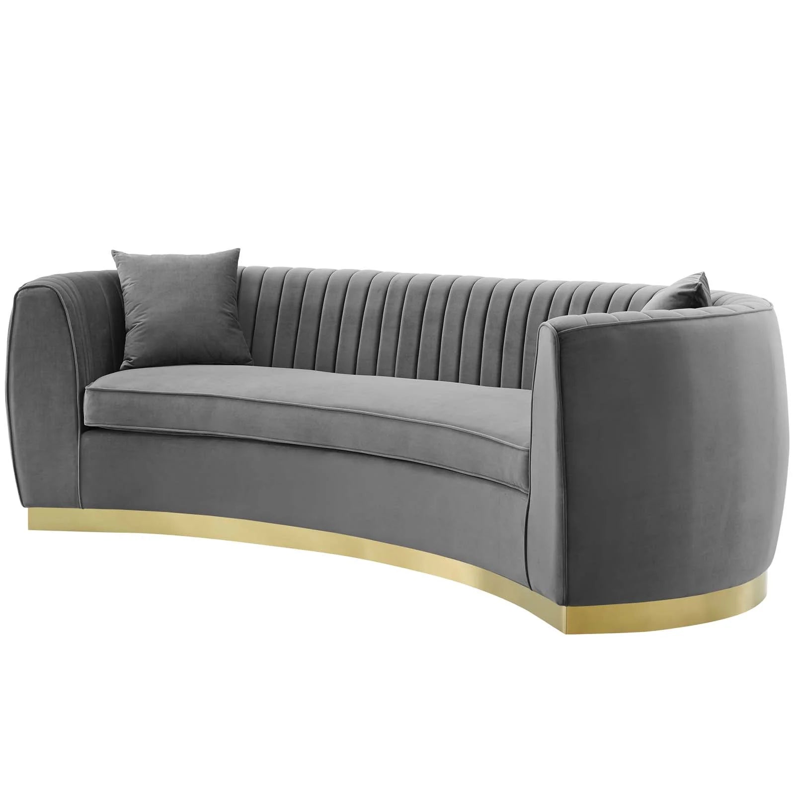 Grey Velvet Sofa D7403