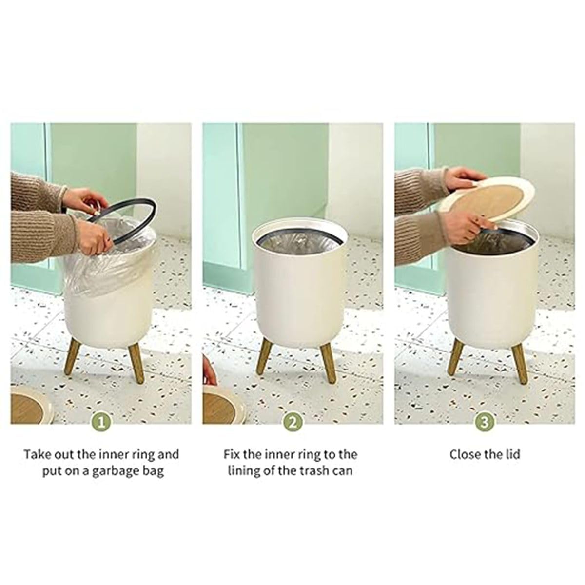 Small Garbage Bin with Lid 7L N62879