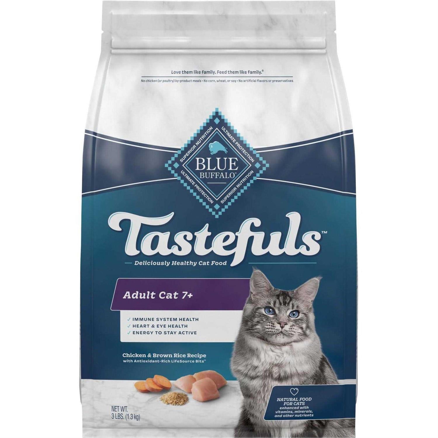 Blue Buffalo Healthy Aging Chicken & Rice Mature Dry Cat Food F2022