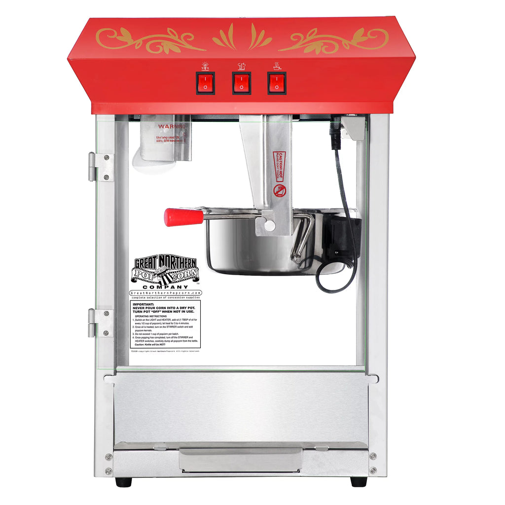 Red Countertop Popcorn Popper Machine, 8 Ounce Z606