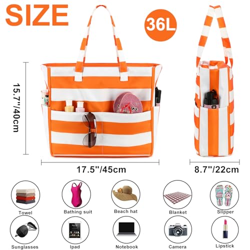 Extra Large Waterproof Beach Tote with Wet Compartment L30712