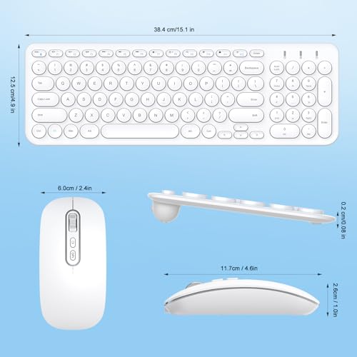 Black Rechargeable Dual-Mode Bluetooth 5.1 USB Wireless Keyboard and Mouse Combo N326329