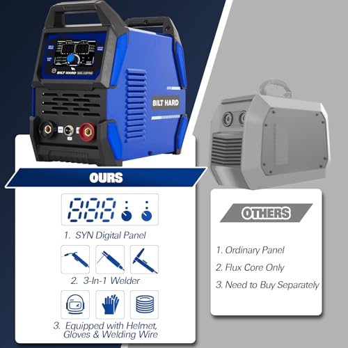 3-in-1 IGBT Inverter Welder, 110V Flux Core MIG/Lift TIG/Stick Welding Machine with Synergic Control, LED Display, Full Kit P5436