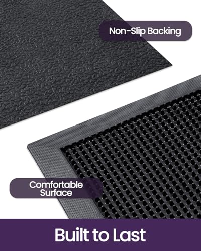 Heavy Duty Non-Slip Rubber Entry Mat, 24x36, Black P8830