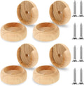 4 Sets Solid Wooden Closet Rod Holders with Screws Q538134