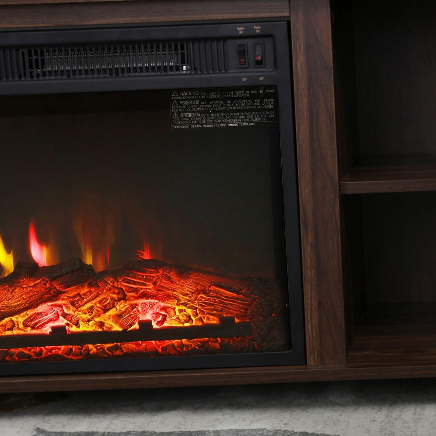 Rustic Wooden Electric Fireplace TV Stand T66272