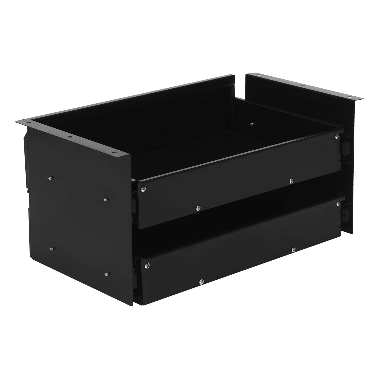 Black Steel Under Desk Sliding Drawer Organizer X62840
