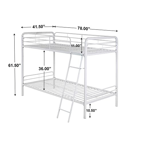 Twin Over Twin Metal Bunk Bed in Black E237