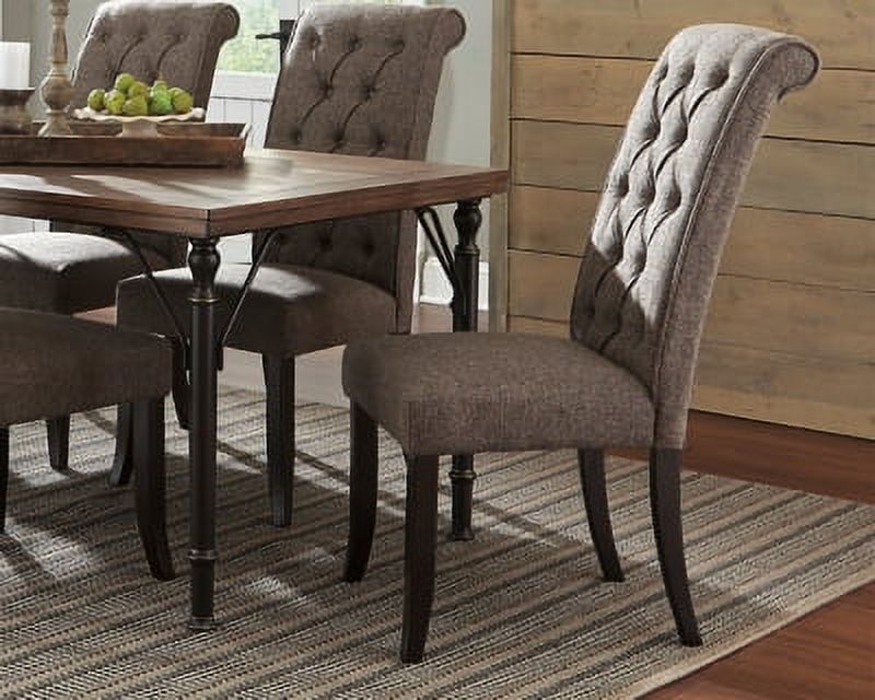 Brownish Gray Tufted Upholstered Armless Dining Chair, Set of 2 X12624