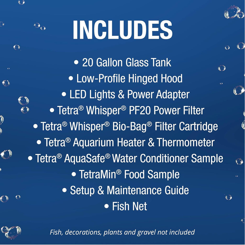 20 Gallon Complete Tropical Fish Tank Kit with LED Lighting U7461