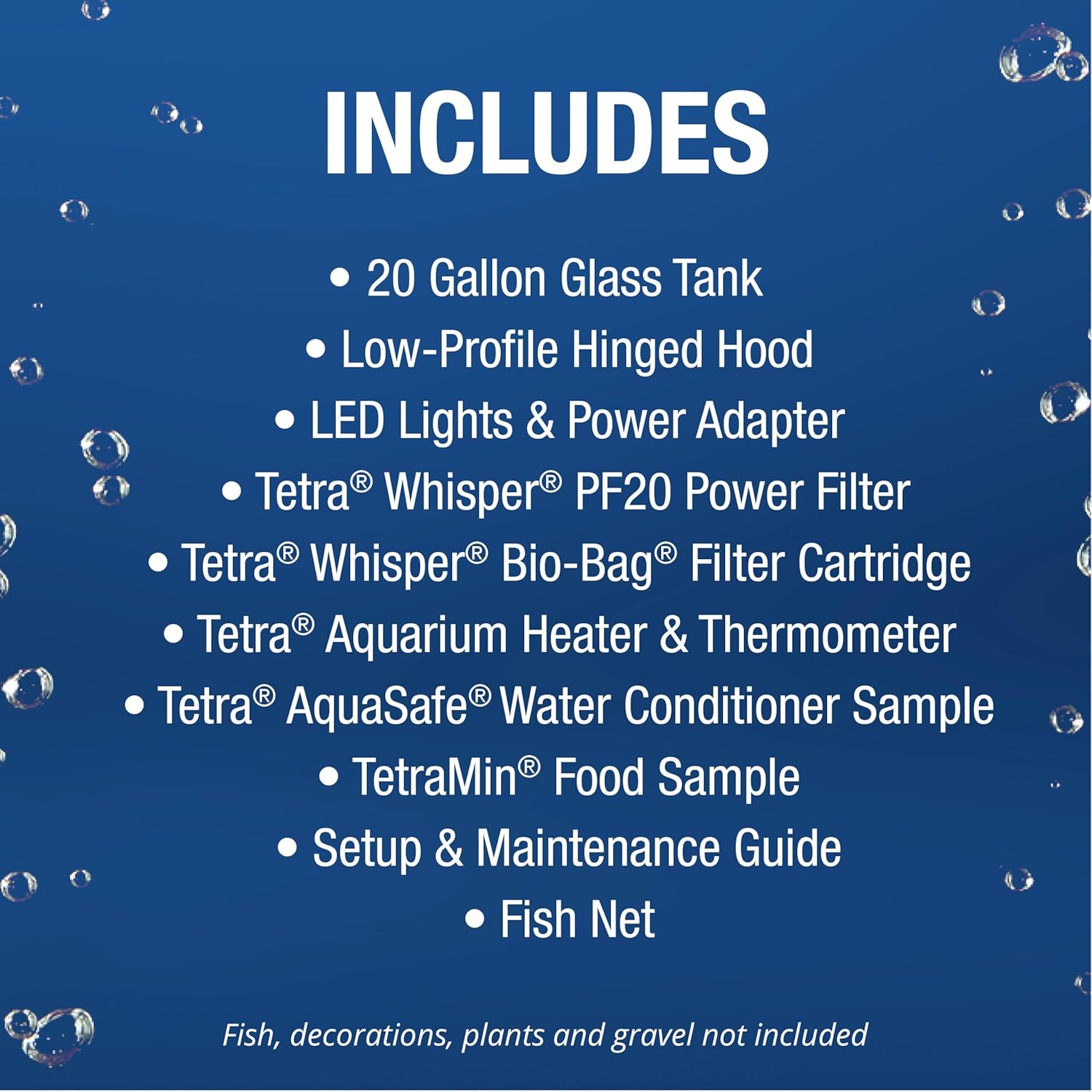 20 Gallon Complete Tropical Fish Tank Kit with LED Lighting U7461