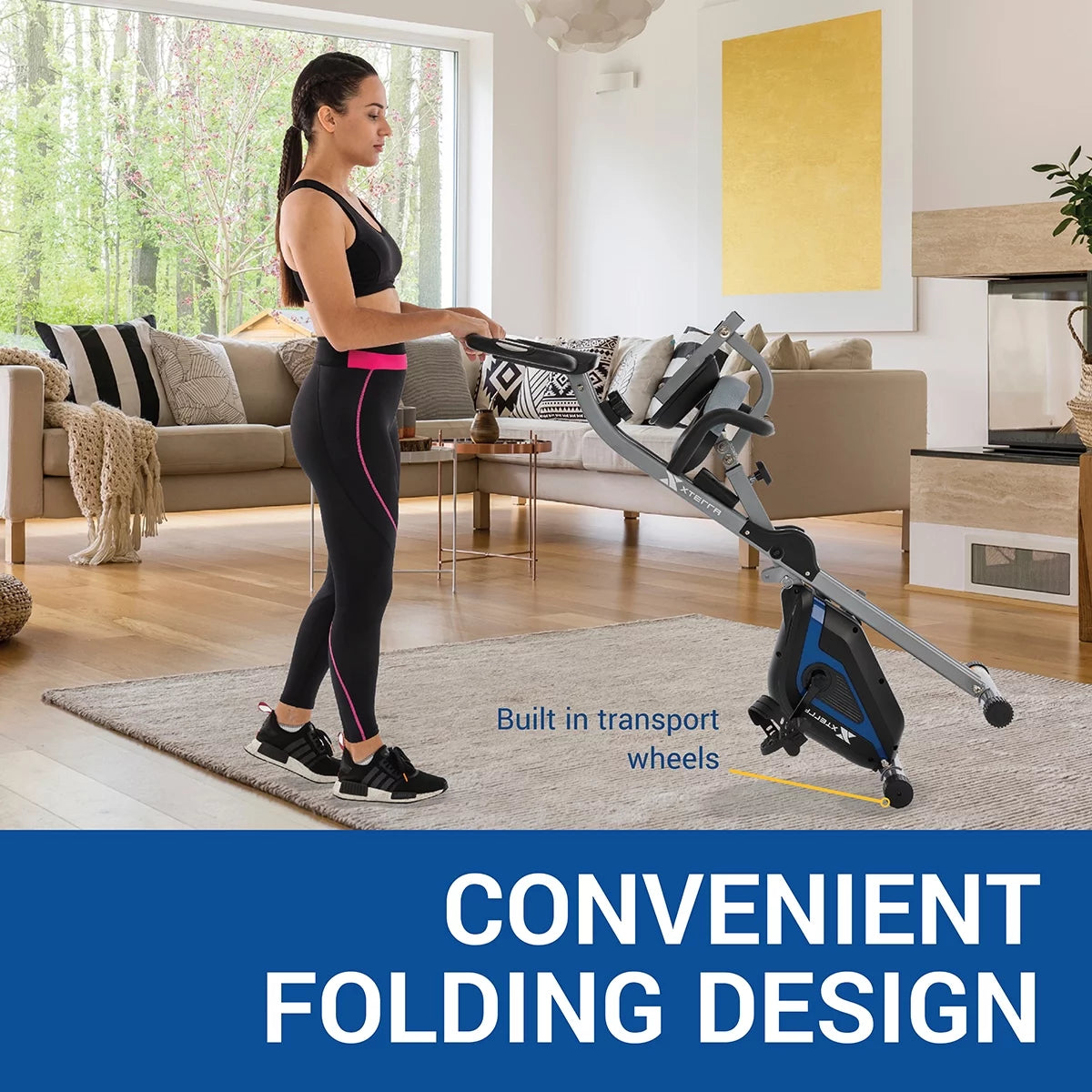Compact Stationary Upright Folding Bike with Magnetic Resistance J326783