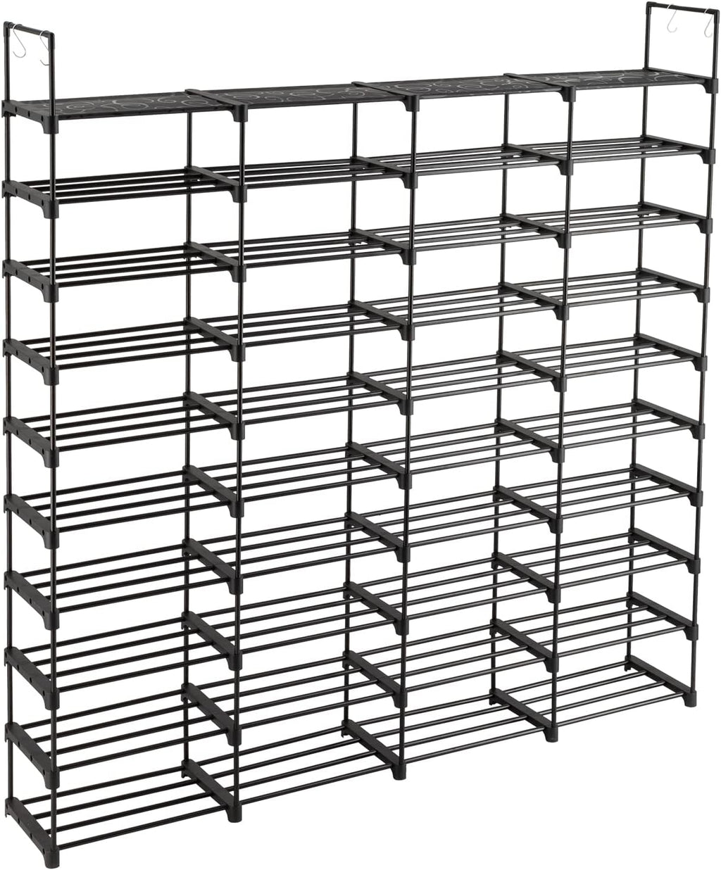 Black 80 Pairs Metal Shoe Rack Q2859