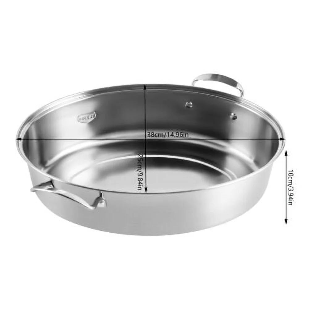 Stainless Steel Fish Steamer Pot with Glass Lid O29491