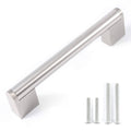 Brushed Nickel Stainless Steel Square Cabinet D-Bar Pulls P382