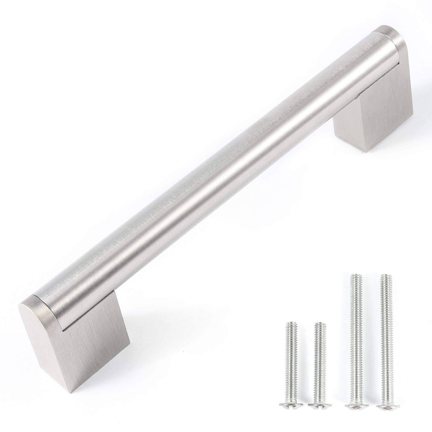 Brushed Nickel Stainless Steel Square Cabinet D-Bar Pulls P382