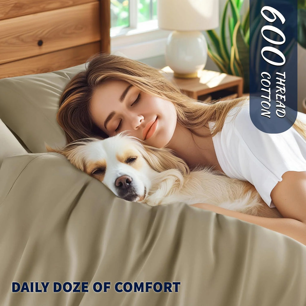 King Size 4-Piece 100% Egyptian Cotton Sheets Set B284
