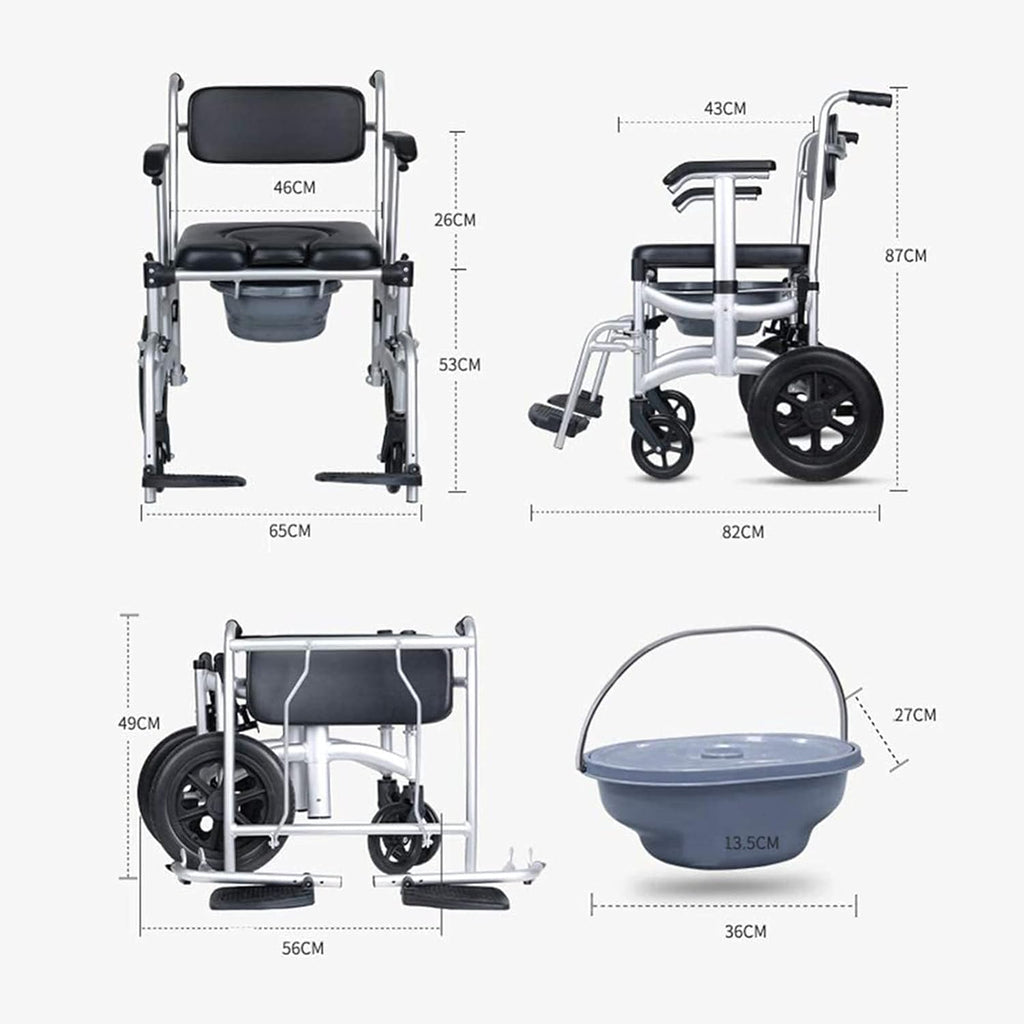 Aluminum Commode Shower Chair with Wheels G264638