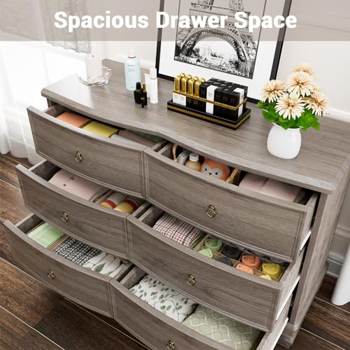 White 6 Drawer Wooden Dresser M164
