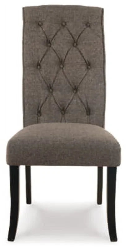Brownish Gray Tufted Upholstered Armless Dining Chair, Set of 2 X12624