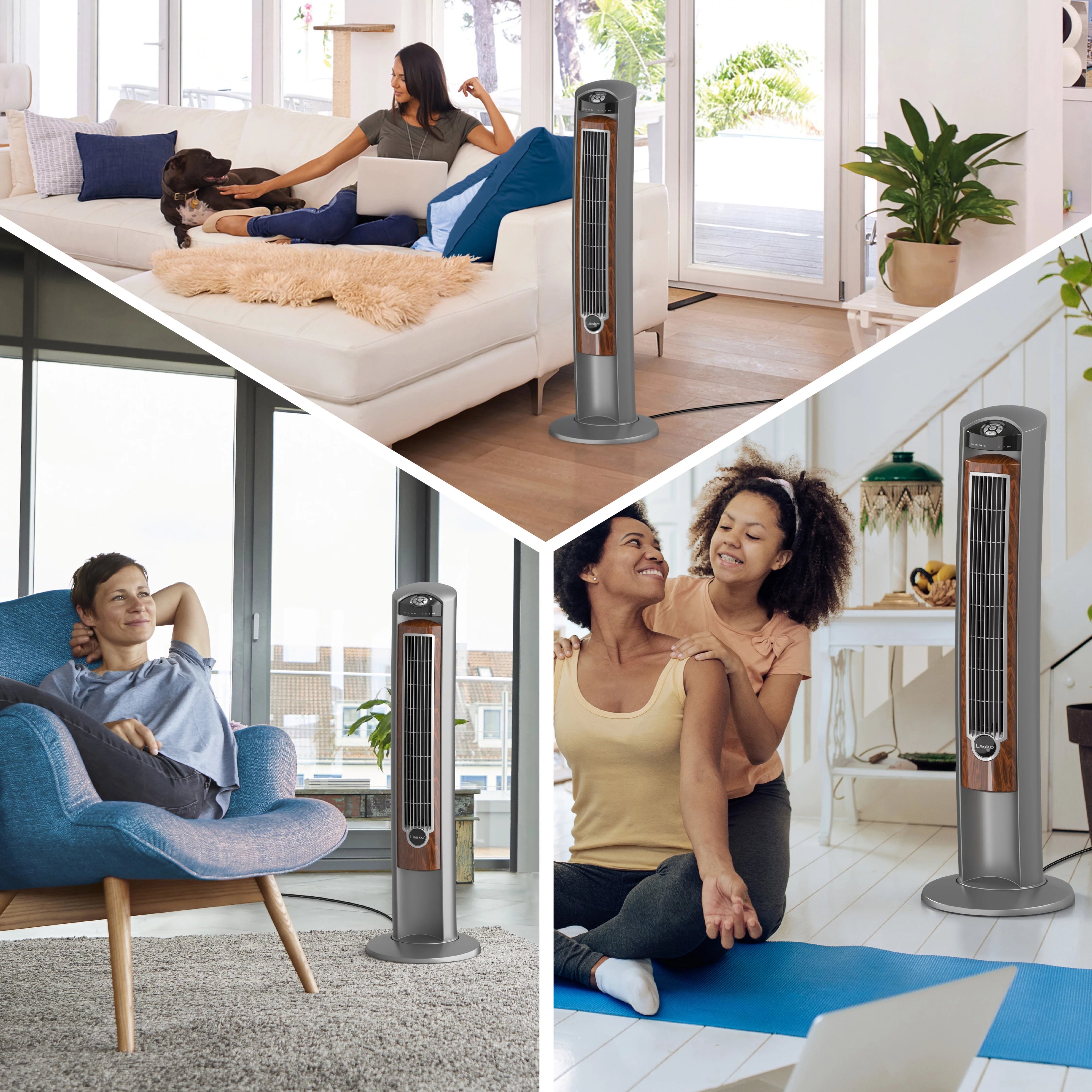 42 Wind Curve Tower Fan with Ionizer, Timer and Remote, Gray B341