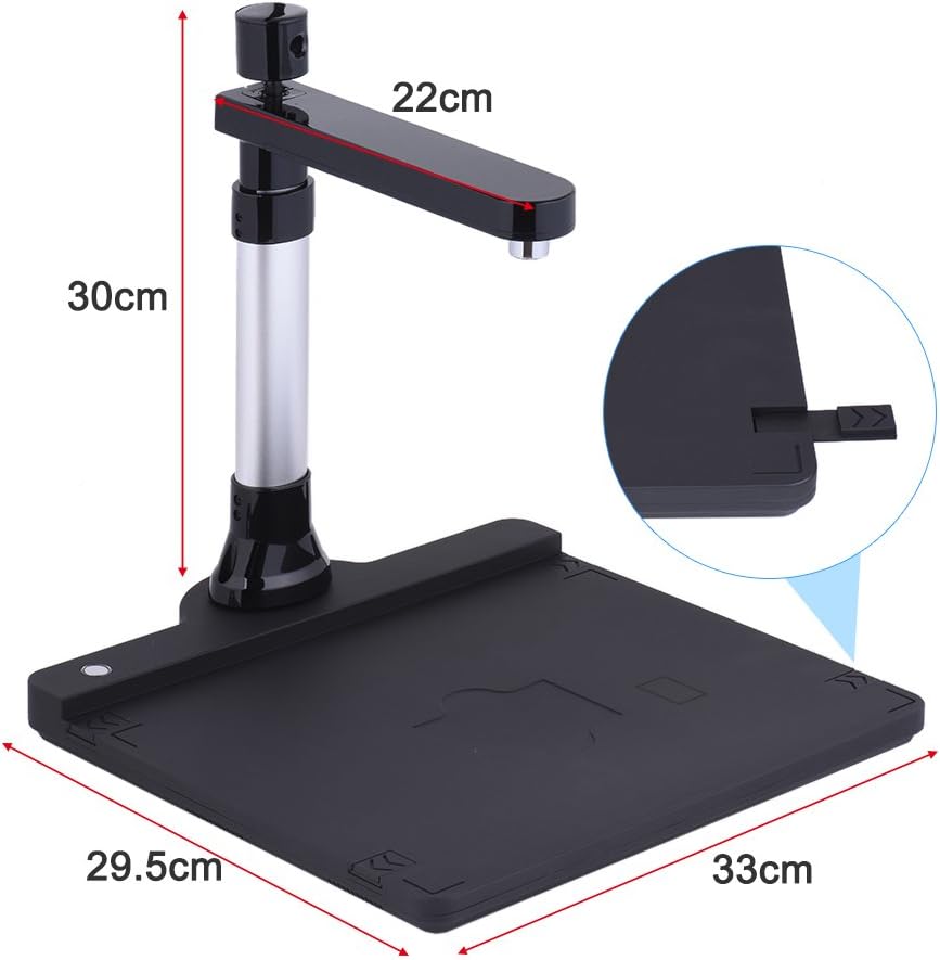 Adjustable Dual Lens Document Scanner with OCR Function LED Light X92391
