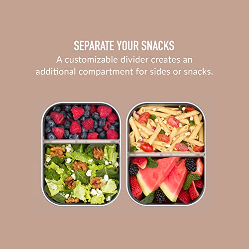 Leak-Proof Lunch Box, Microwave-Safe, Oven-Safe, Bento-Style Container with Removable Divider, Airtight Lid (Carbon Black) Z163
