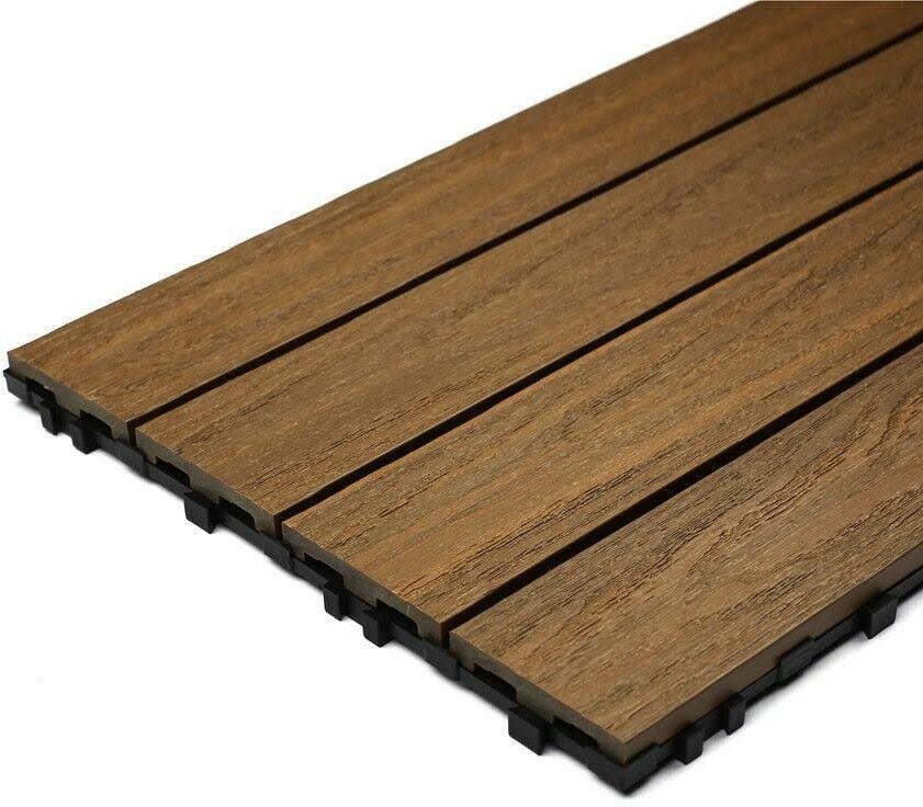 1 ft. x 3 ft. Composite Deck Tile in Peruvian Teak (15 Sq. ft. per Box) W266