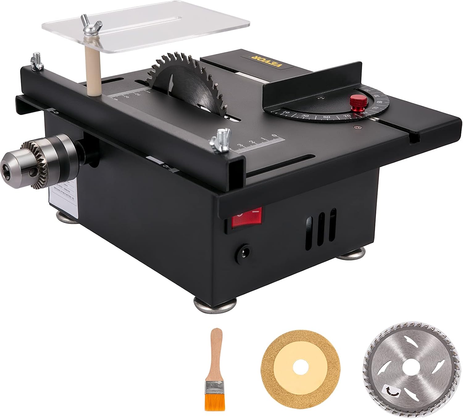 Mini Table Saw, 96W, 0-90 Angle Cutting, 7-Level Speed Adjustable, 1.3in Cutting Depth M8915