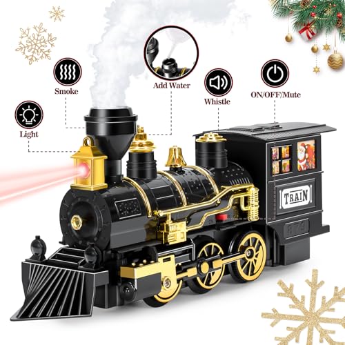 Electric Black Train Set with Water Steam, Sounds & Lights L2077