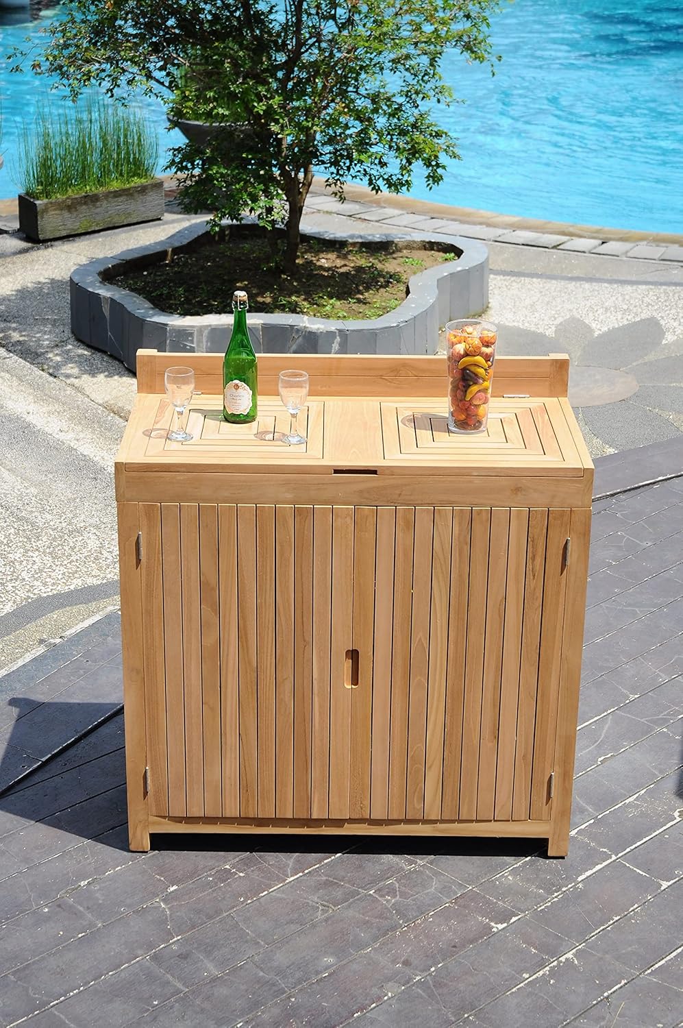 Teak Wood Outdoor Storage Cabinet H7537