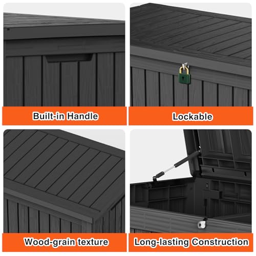 Gray UV Resistant Outdoor Storage Box Y395811