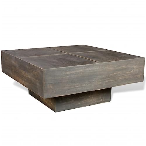 Dark Brown Square Solid Mango Wood Coffee Table U995
