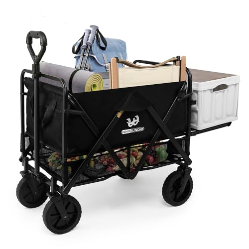 Collapsible Double Decker Wagon with All-Terrain Big Wheels Black I744710