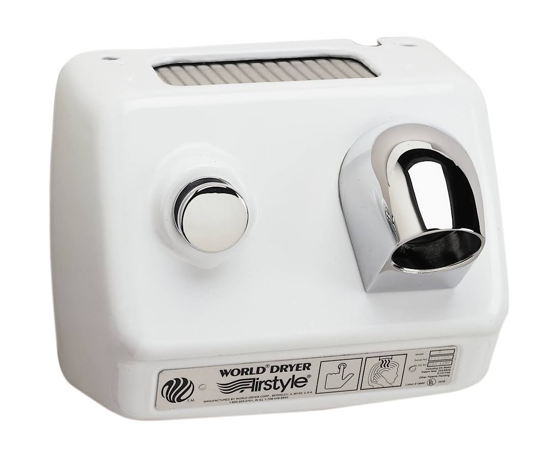 White Cast Iron Hand Dryer C41663