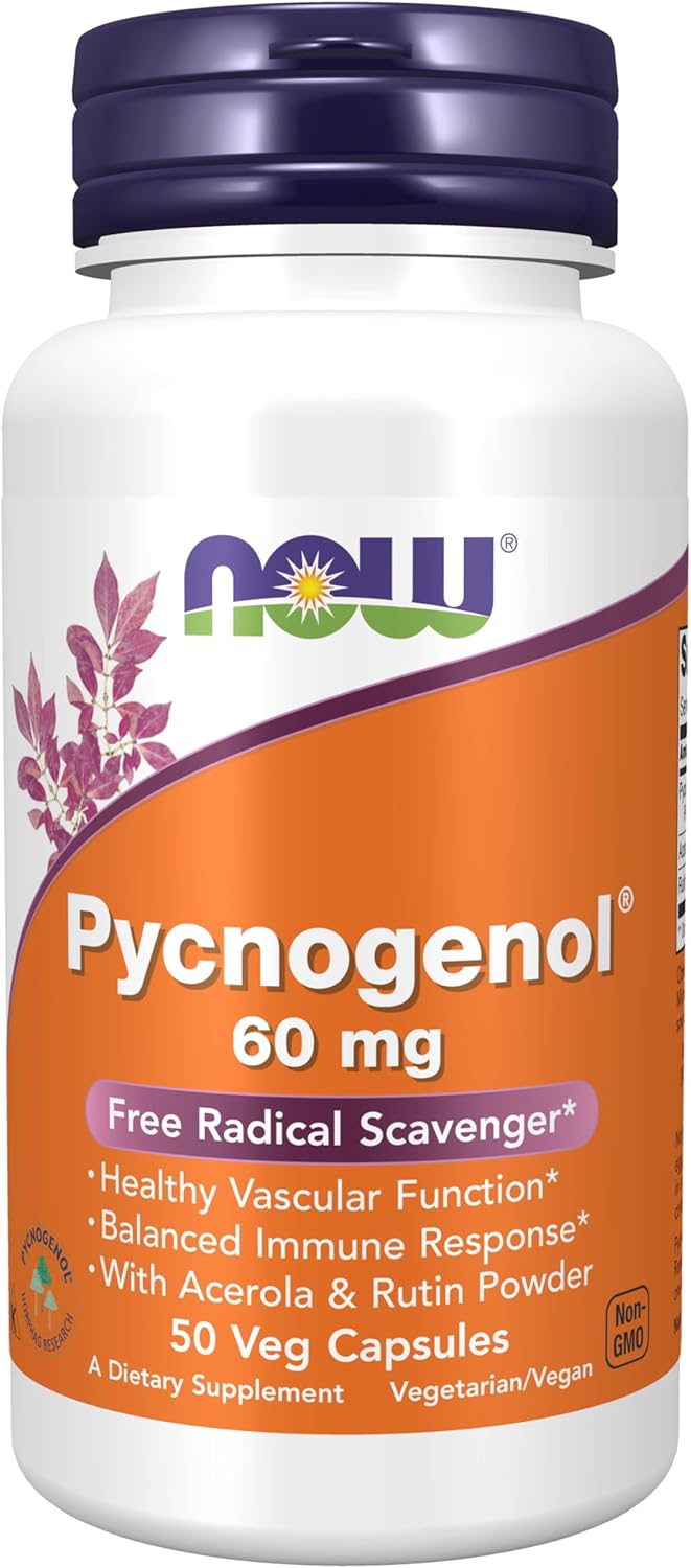 Pycnogenol 60 mg with Acerola & Rutin Powder, 50 Veg Capsules R348