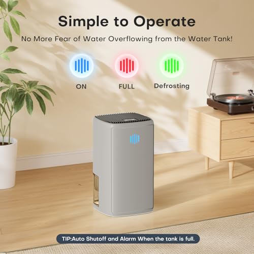 Small Quiet 38OZ Dehumidifier with Auto Shut Off C208