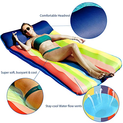 72" X 37" Extra Large Fabric-Covered Inflatable Pool Raft X783