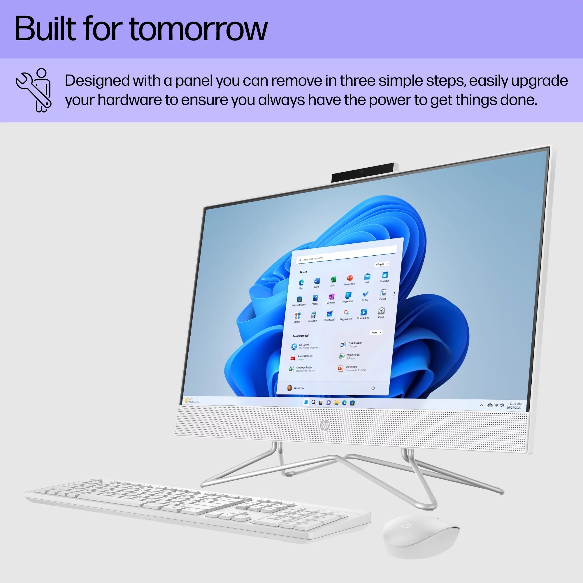 23.8" Touch FHD All-in-One PC, Intel Core i3-1115G4, 8GB SDRAM, 256GB SSD, Snow White, Windows 11 Home A689