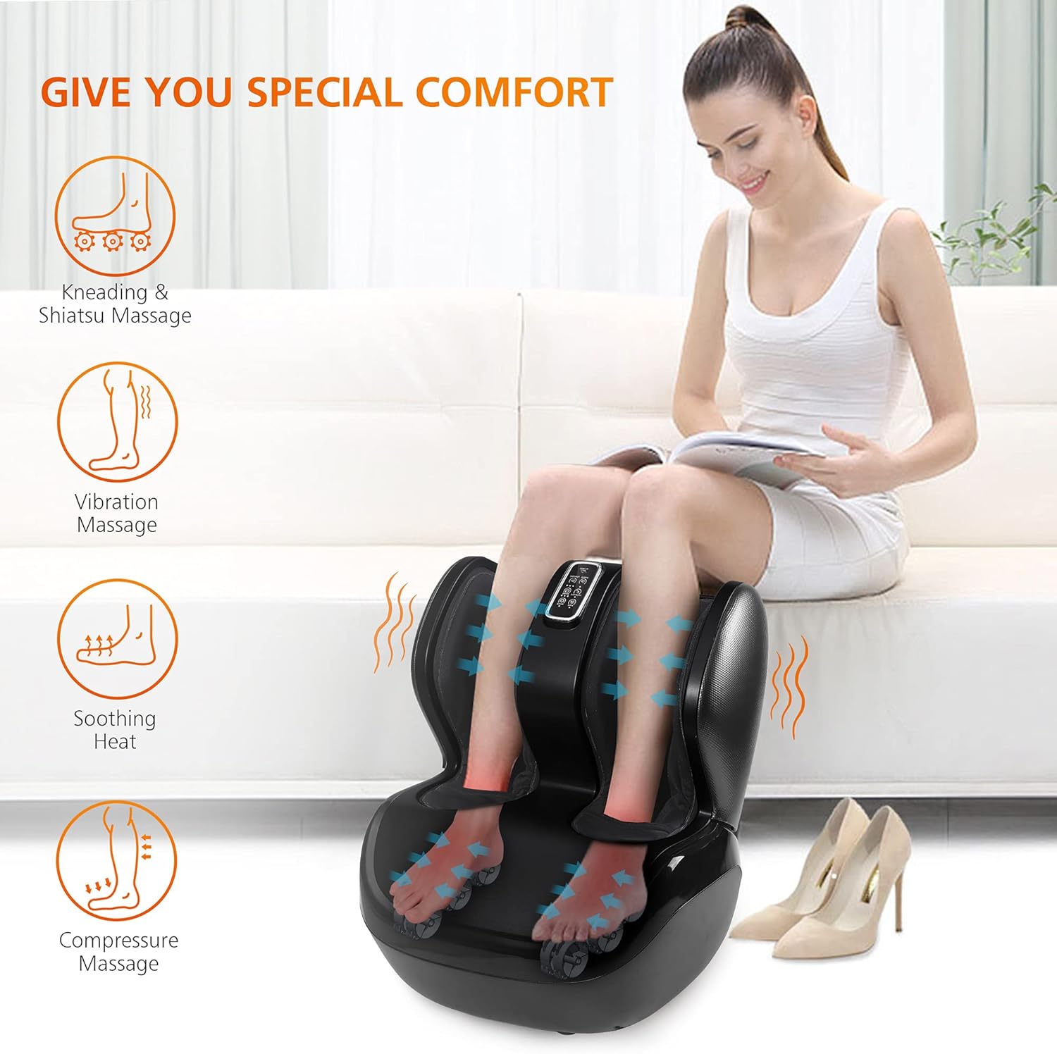 Shiatsu Foot Massager with Heat, Foot Calf Massage Machine O36740