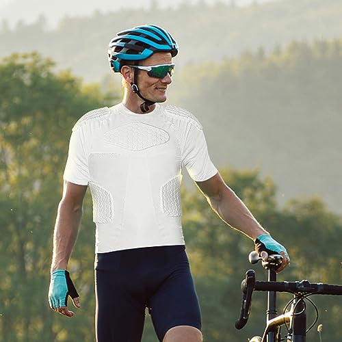 Men's Padded Compression Shirt and Pants Training Vest Sleeveless T-Shirt and Short Set Protective Gear E293000